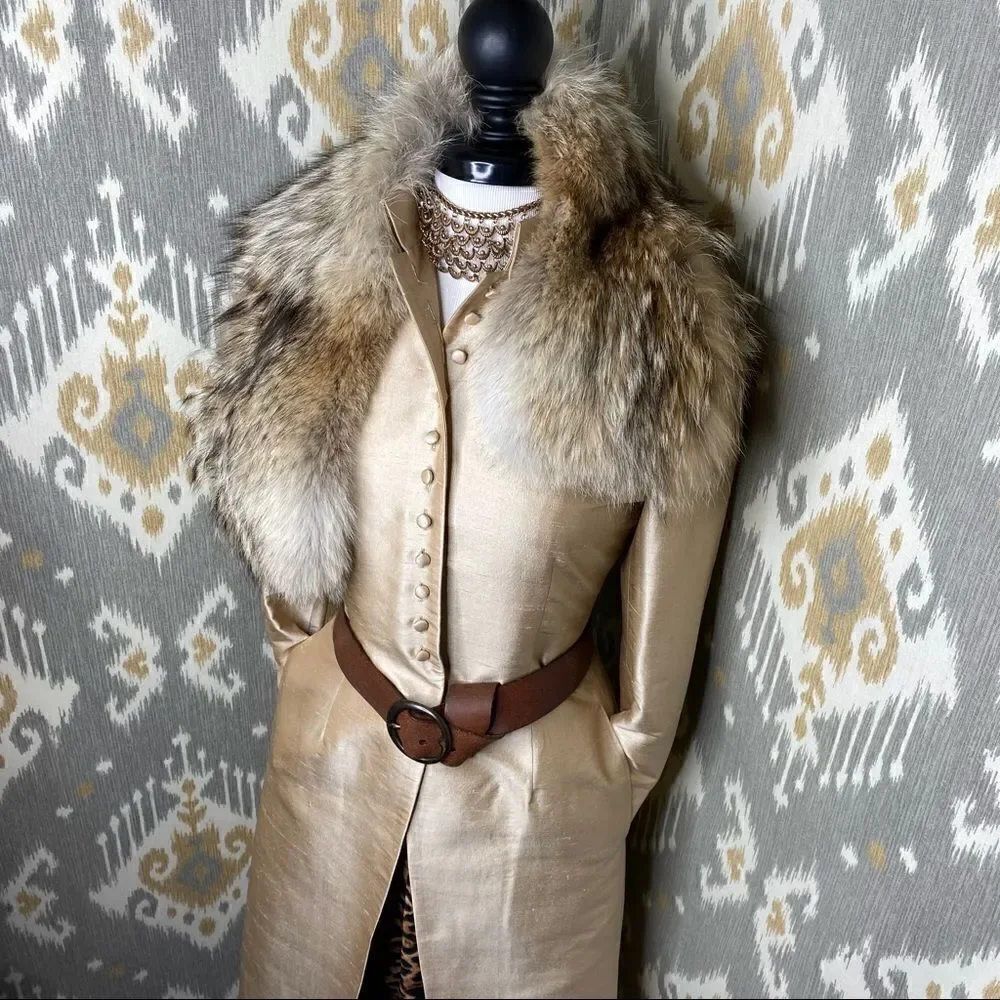 Ralph Lauren Golden Silk Dupioni Nehru Tunic Cocktail Jacket - Picture 3 of 16